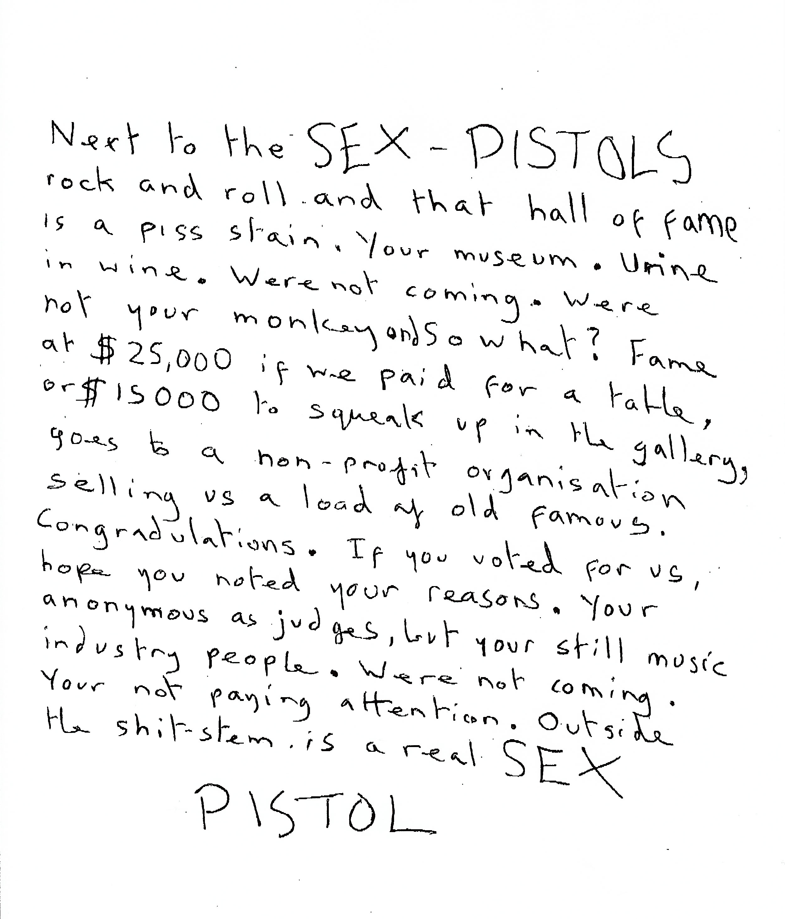 Lyrics to the sex pistols